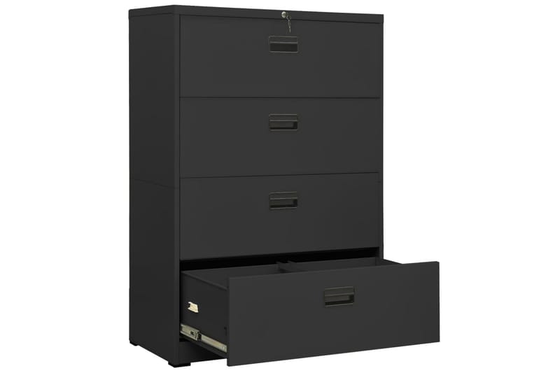 Arkivskap 90x46x134 cm stål antrasitt - Antrasittgrå - Oppbevaring - Skap - Oppbevaringsskap - Kontorskap - Dokumentskap