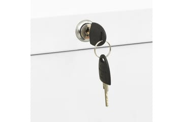 Arkivskap 90x46x134 cm stål hvit - Hvit - Oppbevaring - Skap - Oppbevaringsskap - Kontorskap - Dokumentskap