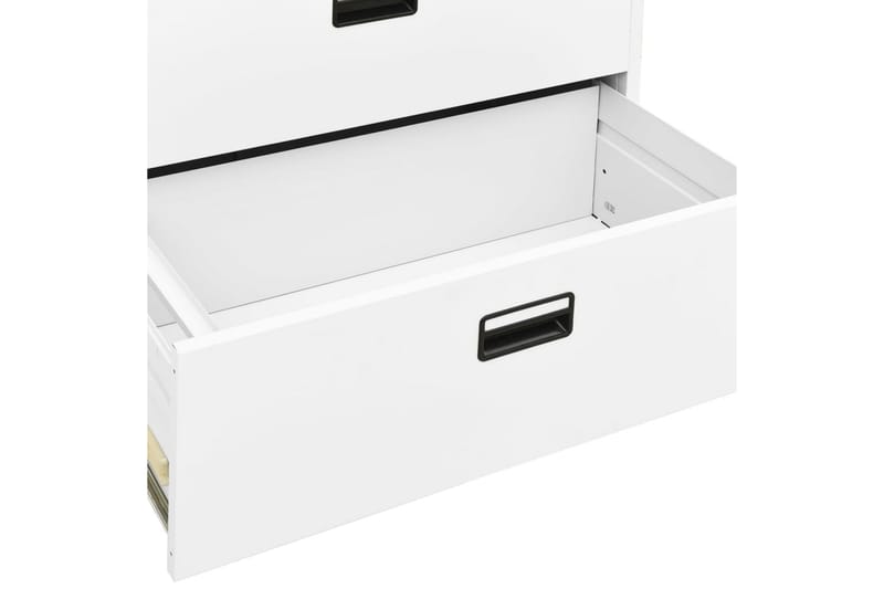 Arkivskap 90x46x134 cm stål hvit - Hvit - Oppbevaring - Skap - Oppbevaringsskap - Kontorskap - Dokumentskap