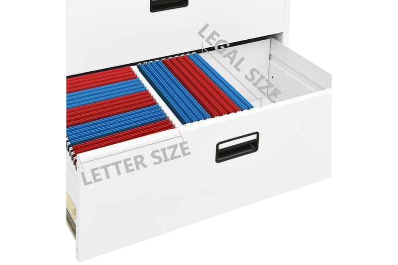 Arkivskap 90x46x134 cm stål hvit - Hvit - Oppbevaring - Skap - Oppbevaringsskap - Kontorskap - Dokumentskap