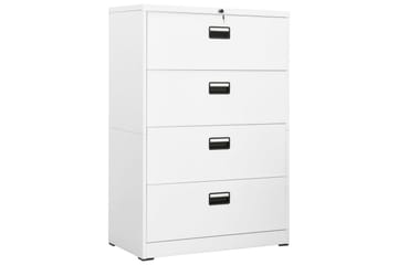 Arkivskap 90x46x134 cm stål hvit - Hvit - Oppbevaring - Skap - Oppbevaringsskap - Kontorskap - Dokumentskap