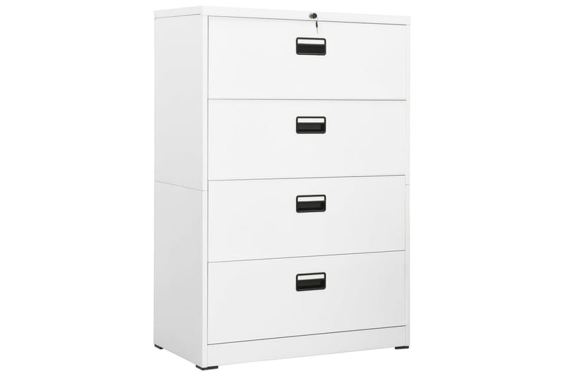 Arkivskap 90x46x134 cm stål hvit - Hvit - Oppbevaring - Skap - Oppbevaringsskap - Kontorskap - Dokumentskap