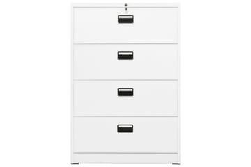 Arkivskap 90x46x134 cm stål hvit - Hvit - Oppbevaring - Skap - Oppbevaringsskap - Kontorskap - Dokumentskap