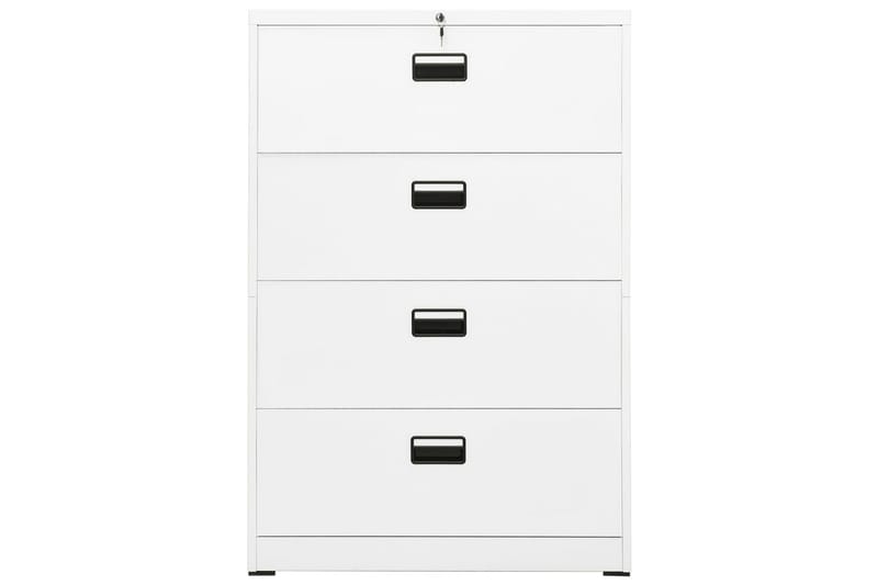 Arkivskap 90x46x134 cm stål hvit - Hvit - Oppbevaring - Skap - Oppbevaringsskap - Kontorskap - Dokumentskap