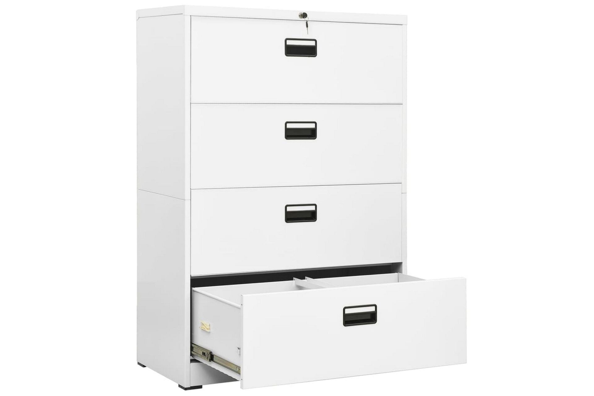 Arkivskap 90x46x134 cm stål hvit - Hvit - Oppbevaring - Skap - Oppbevaringsskap - Kontorskap - Dokumentskap