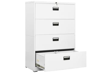 Arkivskap 90x46x134 cm stål hvit - Hvit - Oppbevaring - Skap - Oppbevaringsskap - Kontorskap - Dokumentskap