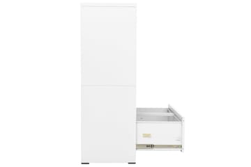 Arkivskap 90x46x134 cm stål hvit - Hvit - Oppbevaring - Skap - Oppbevaringsskap - Kontorskap - Dokumentskap