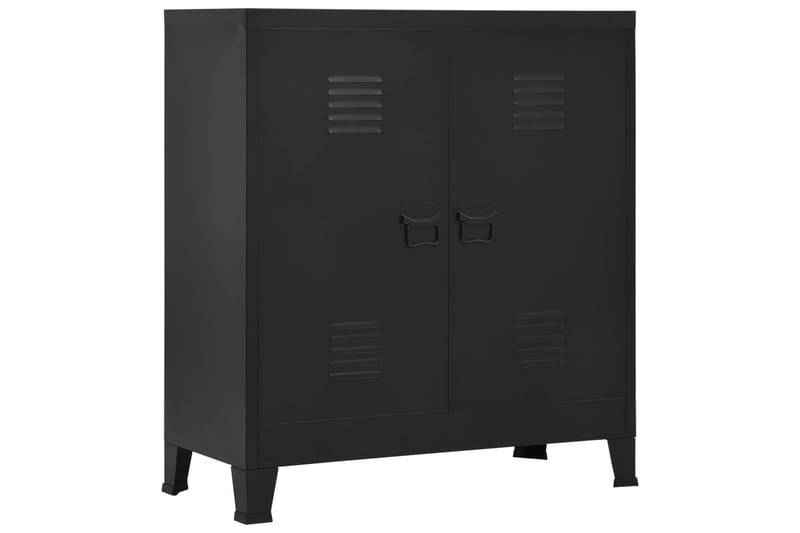Arkivskap industrielt svart 90x40x100 cm stål - Oppbevaring - Skap - Oppbevaringsskap - Kontorskap - Arkivskap & hengemappeskap
