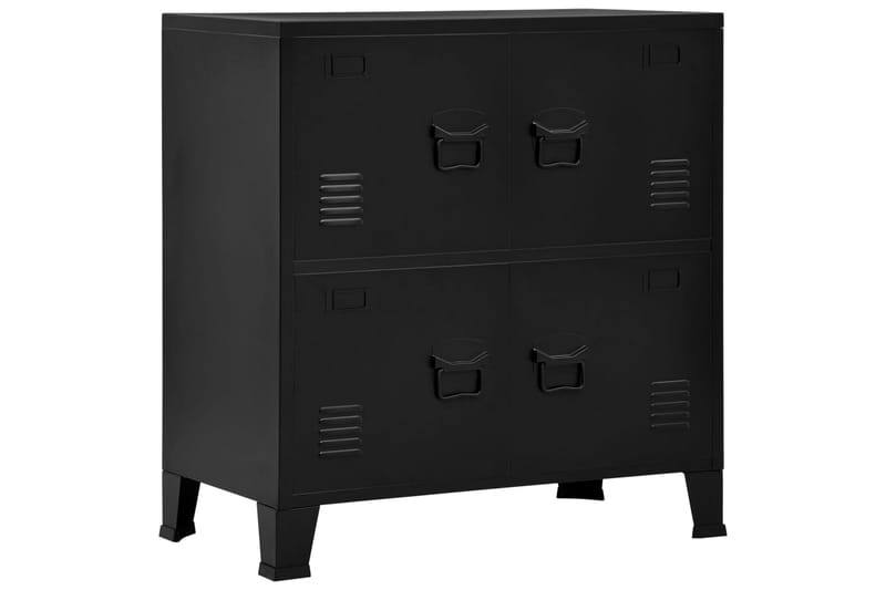 Arkivskap med 4 dører industrielt svart 75x40x80 cm stål - Oppbevaring - Skap - Oppbevaringsskap - Kontorskap - Arkivskap & hengemappeskap