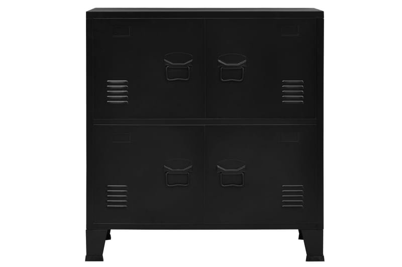 Arkivskap med 4 dører industrielt svart 75x40x80 cm stål - Oppbevaring - Skap - Oppbevaringsskap - Kontorskap - Arkivskap & hengemappeskap