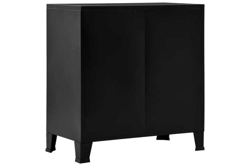 Arkivskap med 4 dører industrielt svart 75x40x80 cm stål - Oppbevaring - Skap - Oppbevaringsskap - Kontorskap - Arkivskap & hengemappeskap