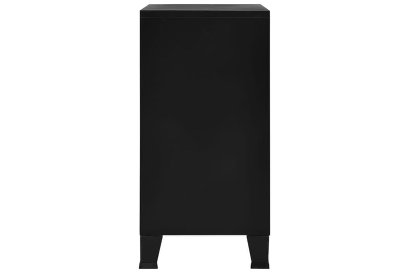 Arkivskap med 4 dører industrielt svart 75x40x80 cm stål - Oppbevaring - Skap - Oppbevaringsskap - Kontorskap - Arkivskap & hengemappeskap
