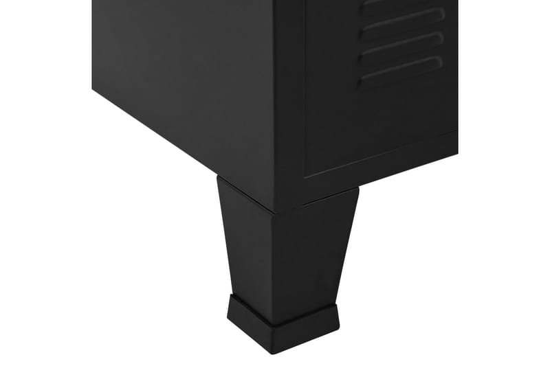 Arkivskap med 4 dører industrielt svart 75x40x80 cm stål - Oppbevaring - Skap - Oppbevaringsskap - Kontorskap - Arkivskap & hengemappeskap