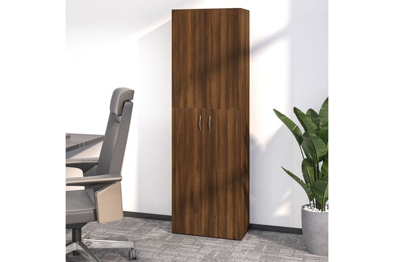 beBasic Kontorskap brun eik 60x32x190 cm konstruert tre - Brun - Oppbevaring - Skap - Oppbevaringsskap - Kontorskap - Arkivskap & hengemappeskap