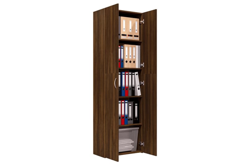 beBasic Kontorskap brun eik 60x32x190 cm konstruert tre - Brun - Oppbevaring - Skap - Oppbevaringsskap - Kontorskap - Arkivskap & hengemappeskap