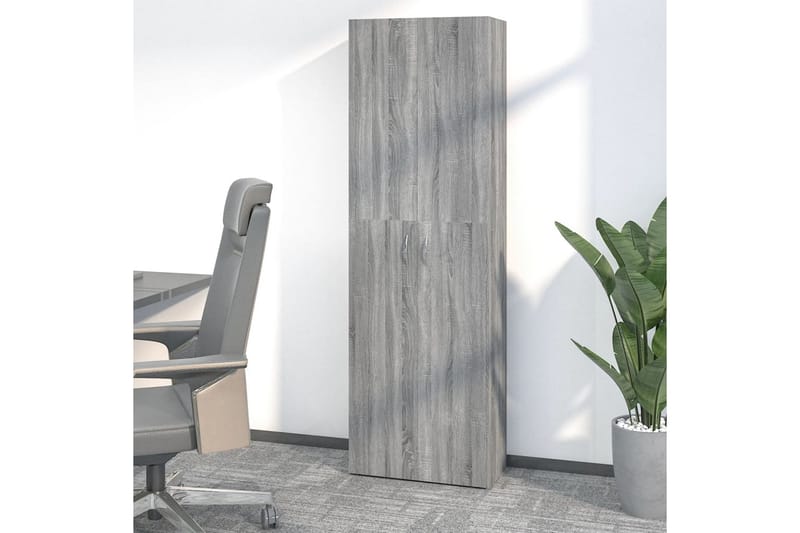 beBasic Kontorskap grå sonoma 60x32x190 cm konstruert tre - GrÃ¥ - Oppbevaring - Skap - Oppbevaringsskap - Kontorskap - Arkivskap & hengemappeskap