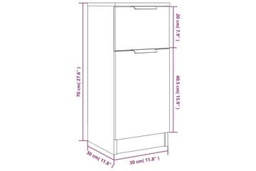 beBasic Skjenk høyglans hvit 30x30x70 cm konstruert tre - Hvit - Oppbevaring - Skap - Oppbevaringsskap - Kontorskap - Dokumentskap