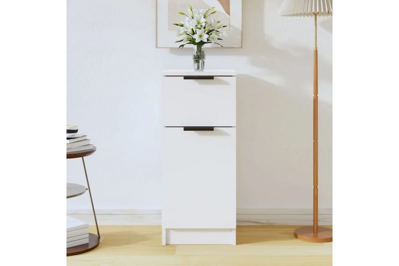 beBasic Skjenk høyglans hvit 30x30x70 cm konstruert tre - Hvit - Oppbevaring - Skap - Oppbevaringsskap - Kontorskap - Dokumentskap