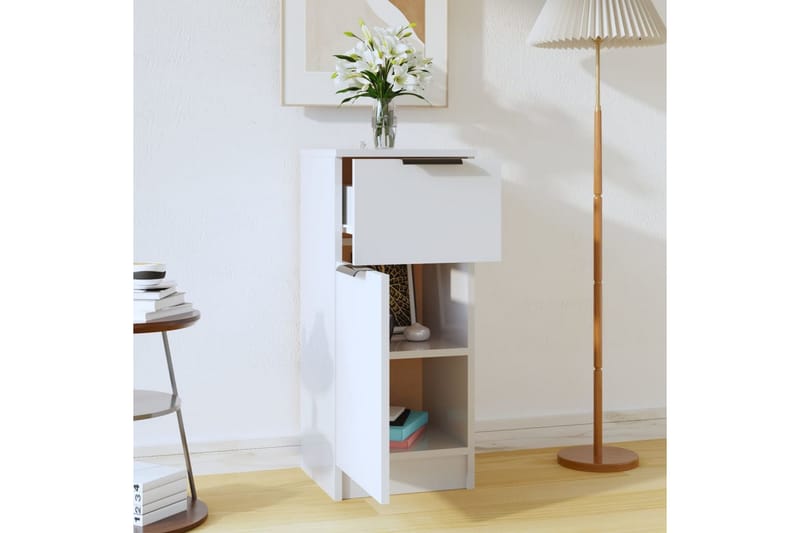 beBasic Skjenk høyglans hvit 30x30x70 cm konstruert tre - Hvit - Oppbevaring - Skap - Oppbevaringsskap - Kontorskap - Dokumentskap