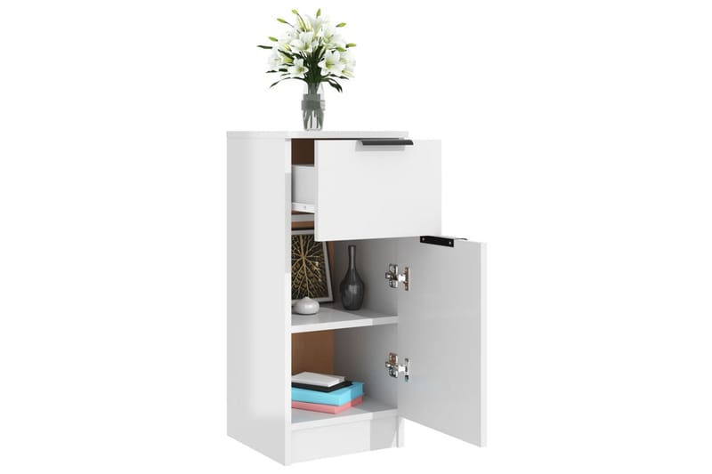 beBasic Skjenk høyglans hvit 30x30x70 cm konstruert tre - Hvit - Oppbevaring - Skap - Oppbevaringsskap - Kontorskap - Dokumentskap