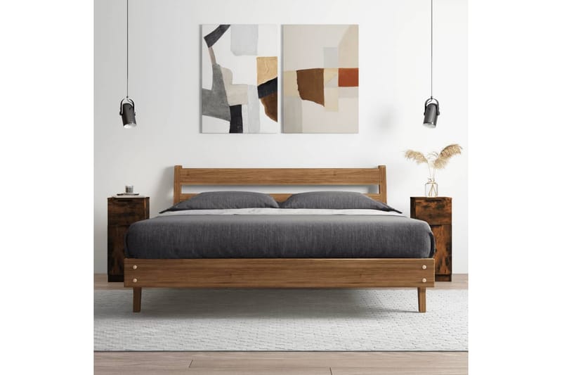 beBasic Skjenk røkt eik 30x30x70 cm konstruert tre - Brun - Oppbevaring - Skap - Oppbevaringsskap - Kontorskap - Dokumentskap