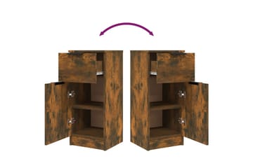 beBasic Skjenk røkt eik 30x30x70 cm konstruert tre - Brun - Oppbevaring - Skap - Oppbevaringsskap - Kontorskap - Dokumentskap