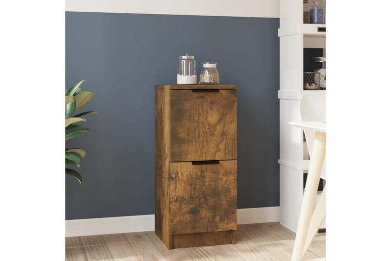 beBasic Skjenk røkt eik 30x30x70 cm konstruert tre - Brun - Oppbevaring - Skap - Oppbevaringsskap - Kontorskap - Dokumentskap