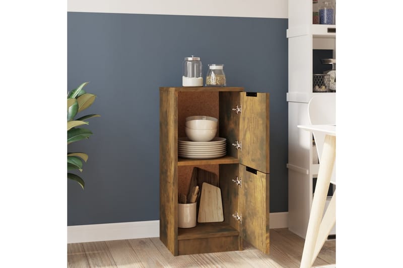 beBasic Skjenk røkt eik 30x30x70 cm konstruert tre - Brun - Oppbevaring - Skap - Oppbevaringsskap - Kontorskap - Dokumentskap