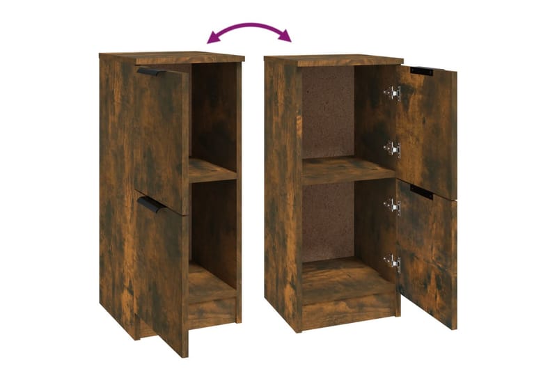 beBasic Skjenk røkt eik 30x30x70 cm konstruert tre - Brun - Oppbevaring - Skap - Oppbevaringsskap - Kontorskap - Dokumentskap