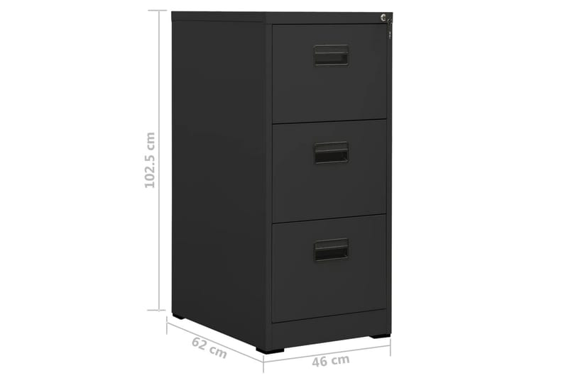 Arkivskap 46x62x102,5 cm stål antrasitt - Antrasittgrå - Oppbevaring - Skap - Oppbevaringsskap - Kontorskap - Dokumentskap