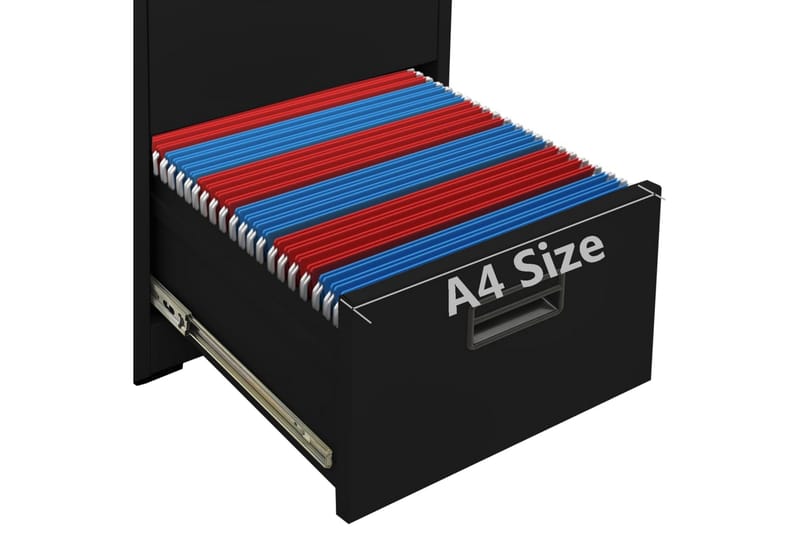 Arkivskap 46x62x102,5 cm stål svart - Svart - Oppbevaring - Skap - Oppbevaringsskap - Kontorskap - Dokumentskap