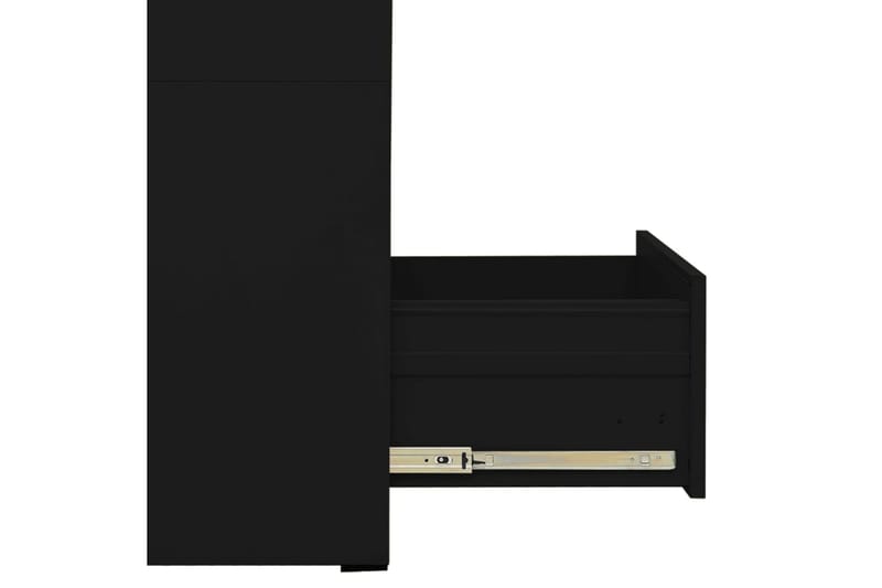 Arkivskap 46x62x102,5 cm stål svart - Svart - Dokumentskap - Kontormøbler