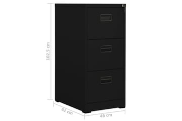 Arkivskap 46x62x102,5 cm stål svart - Svart - Oppbevaring - Skap - Oppbevaringsskap - Kontorskap - Dokumentskap