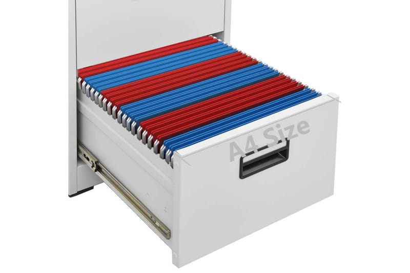 Arkivskap 46x62x133 cm stål lysegrå - Grå - Oppbevaring - Skap - Oppbevaringsskap - Kontorskap - Dokumentskap