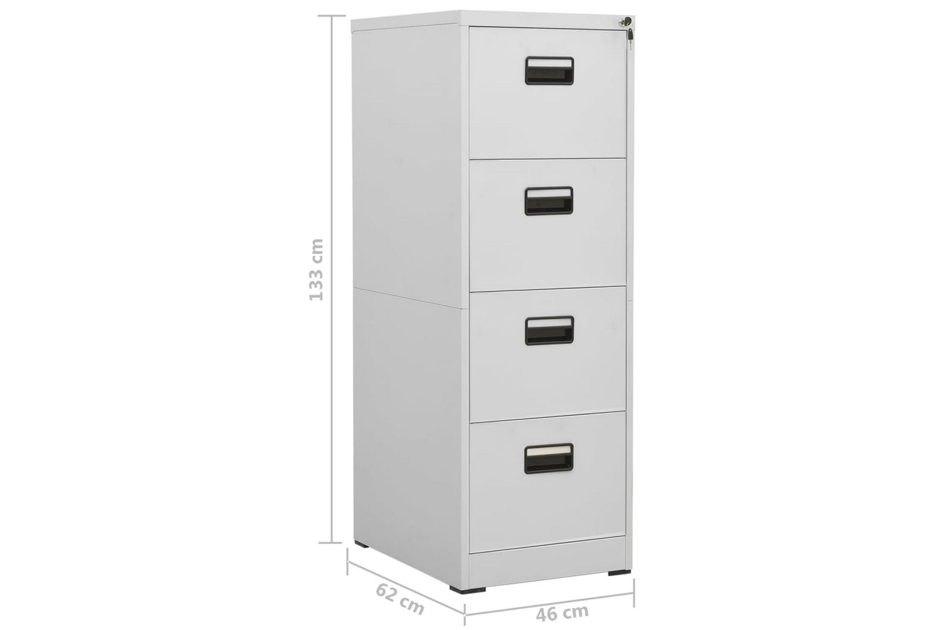 Arkivskap 46x62x133 cm stål lysegrå - Grå - Oppbevaring - Skap - Oppbevaringsskap - Kontorskap - Dokumentskap