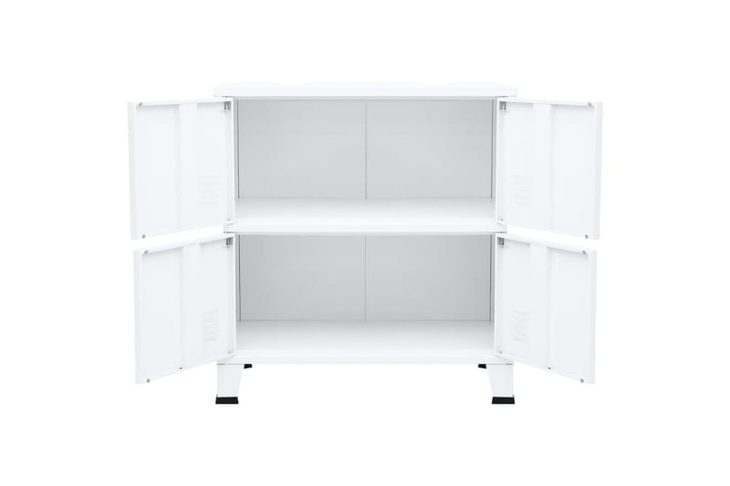 Arkivskap 75x40x80 cm stål hvit - Hvit - Oppbevaring - Skap - Oppbevaringsskap - Kontorskap - Dokumentskap