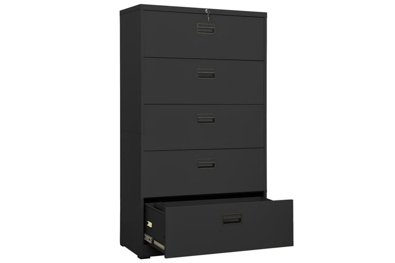 Arkivskap 90x46x164 cm stål antrasitt - Antrasittgrå - Oppbevaring - Skap - Oppbevaringsskap - Kontorskap - Dokumentskap