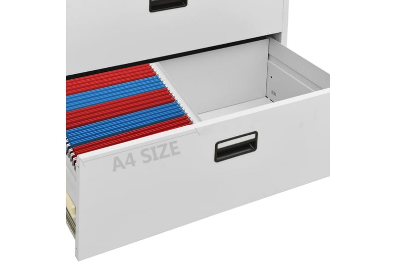 Arkivskap 90x46x164 cm stål lysegrå - Grå - Oppbevaring - Skap - Oppbevaringsskap - Kontorskap - Dokumentskap