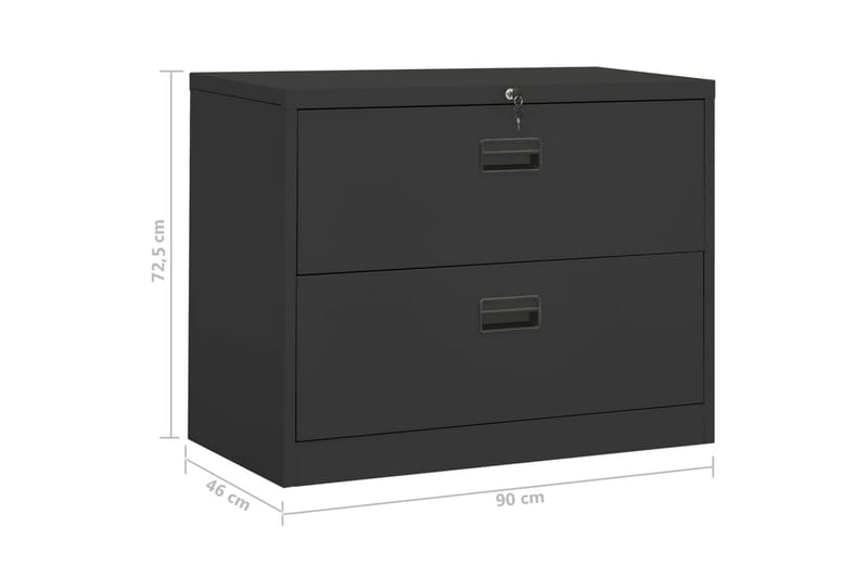 Arkivskap 90x46x72,5 cm stål antrasitt - Antrasittgrå - Dokumentskap - Kontormøbler