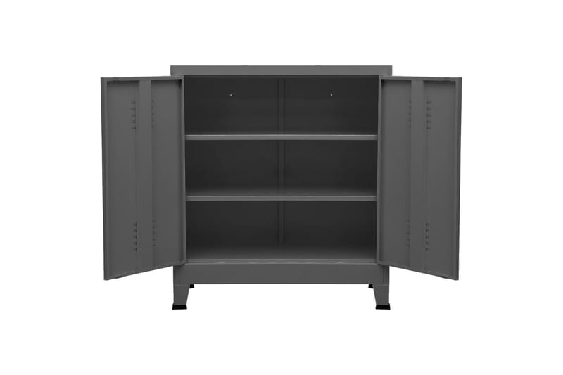 Arkivskap antrasitt 90x40x100 cm stål - Antrasittgrå - Oppbevaring - Skap - Oppbevaringsskap - Kontorskap - Dokumentskap