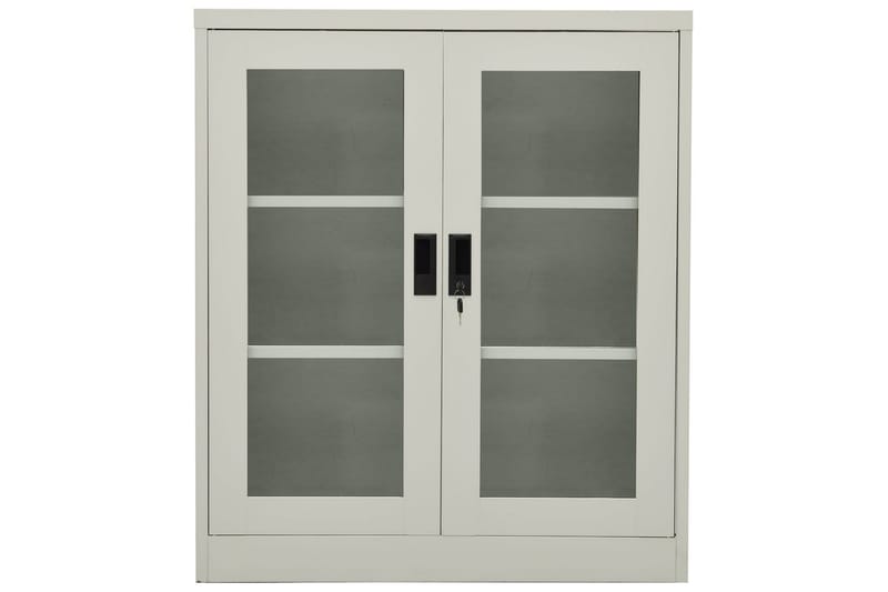 Kontorskap 90x40x105 cm stål lysegrå - Grå - Oppbevaring - Skap - Oppbevaringsskap - Kontorskap - Dokumentskap