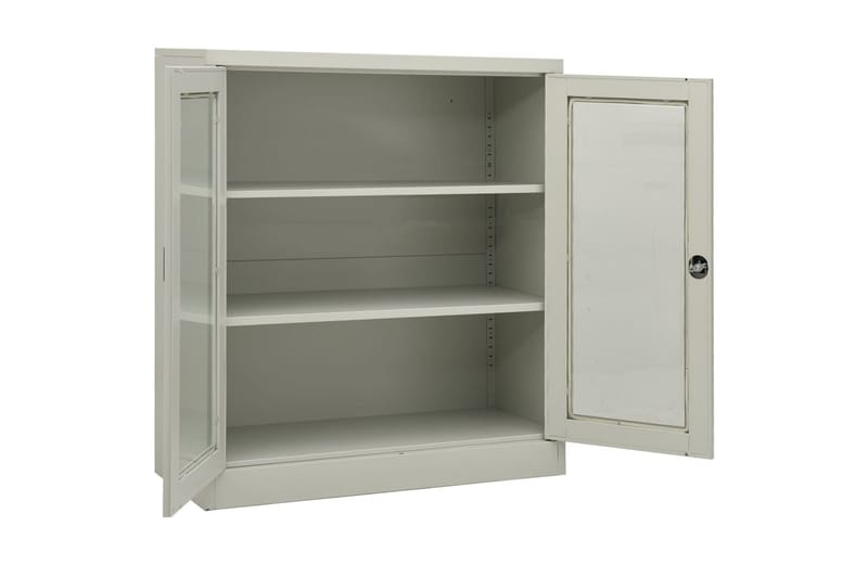 Kontorskap 90x40x105 cm stål lysegrå - Grå - Oppbevaring - Skap - Oppbevaringsskap - Kontorskap - Dokumentskap