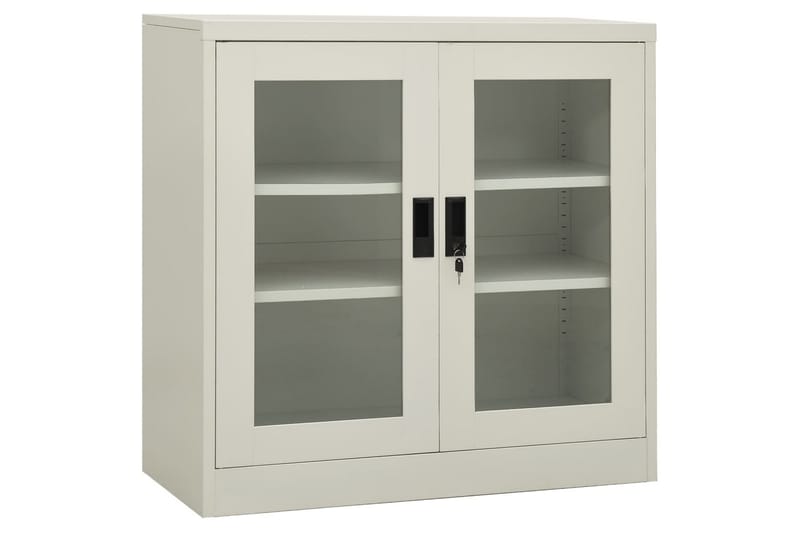 Kontorskap 90x40x90 cm stål lysegrå - Grå - Oppbevaring - Skap - Oppbevaringsskap - Kontorskap - Dokumentskap
