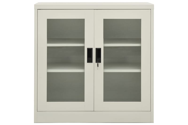 Kontorskap 90x40x90 cm stål lysegrå - Grå - Oppbevaring - Skap - Oppbevaringsskap - Kontorskap - Dokumentskap