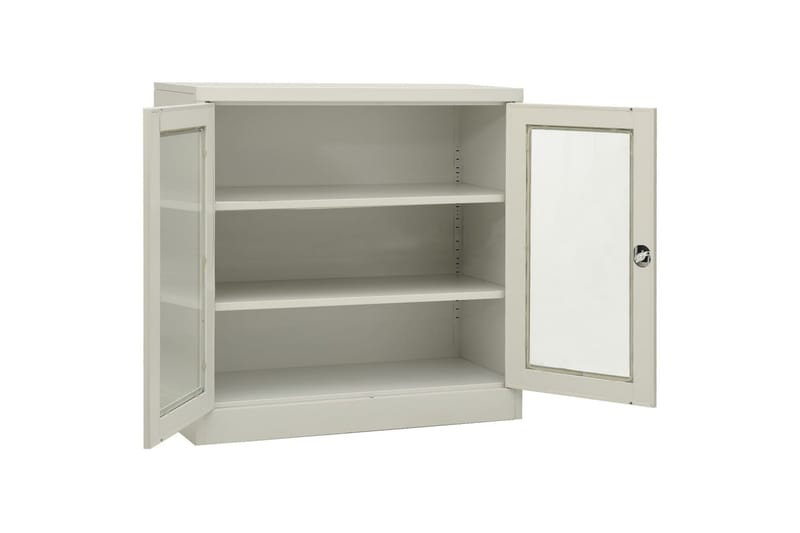 Kontorskap 90x40x90 cm stål lysegrå - Grå - Oppbevaring - Skap - Oppbevaringsskap - Kontorskap - Dokumentskap