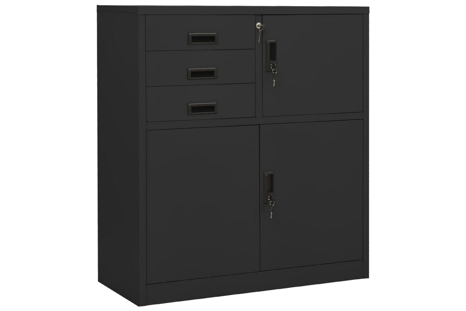 Kontorskap antrasitt 90x40x102 cm stål - Antrasittgrå - Oppbevaring - Skap - Oppbevaringsskap - Kontorskap - Dokumentskap