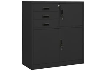 Kontorskap antrasitt 90x40x102 cm stål - Antrasittgrå - Oppbevaring - Skap - Oppbevaringsskap - Kontorskap - Dokumentskap