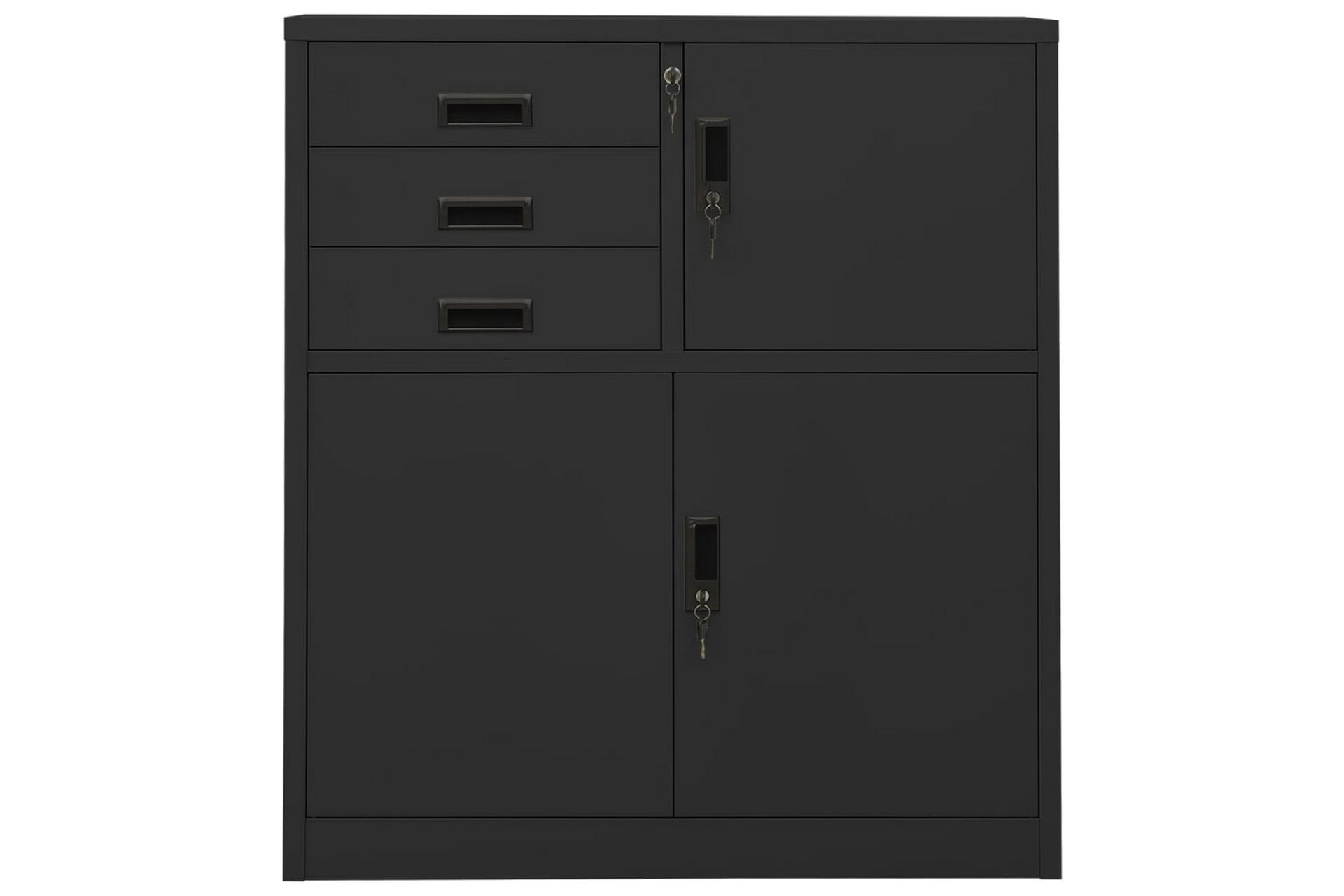 Kontorskap antrasitt 90x40x102 cm stål - Antrasittgrå - Oppbevaring - Skap - Oppbevaringsskap - Kontorskap - Dokumentskap