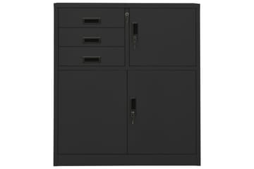 Kontorskap antrasitt 90x40x102 cm stål - Antrasittgrå - Oppbevaring - Skap - Oppbevaringsskap - Kontorskap - Dokumentskap