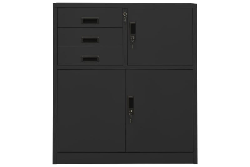 Kontorskap antrasitt 90x40x102 cm stål - Antrasittgrå - Oppbevaring - Skap - Oppbevaringsskap - Kontorskap - Dokumentskap